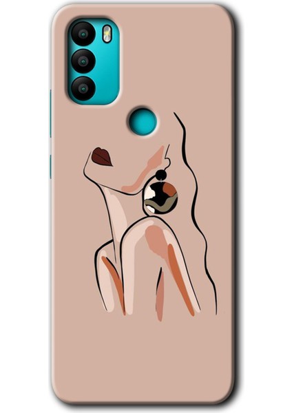General Mobile Gm 21 Plus Kılıf Hd Desen Baskılı Arka Kapak + Temperli Cam - Çizim Silüet
