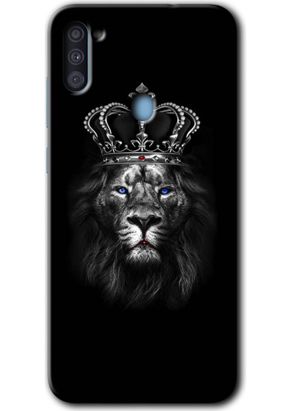 Samsung Galaxy M11 Kılıf Hd Desen Baskılı Arka Kapak + Temperli Cam - King Lion