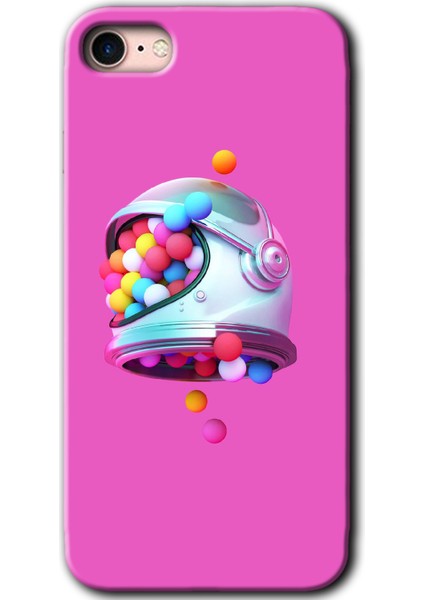 iPhone Se 2020 Kılıf Hd Desen Baskılı Arka Kapak + Temperli Cam - Uzay Başlığı