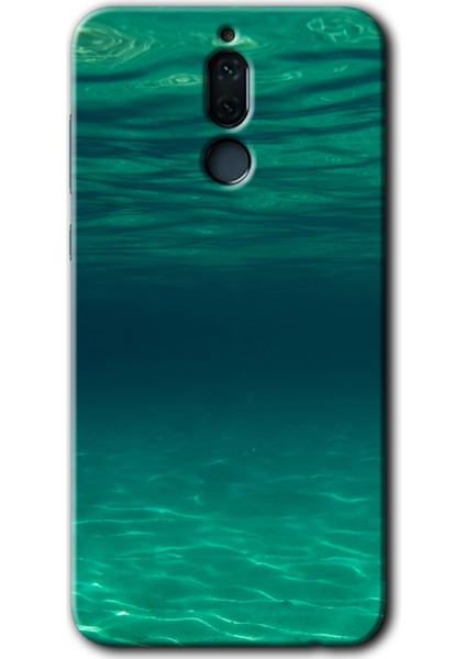 Huawei Mate 10 Lite Kılıf Hd Desen Baskılı Arka Kapak + Temperli Cam - Derin Deniz