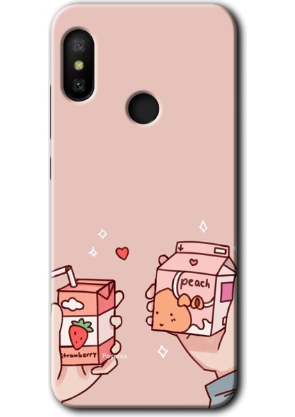 Xiaomi Mi Max 3 Kılıf Hd Desen Baskılı Arka Kapak - Meyveli Süt