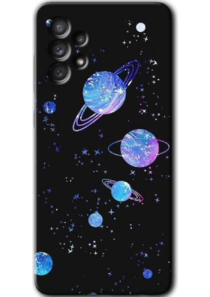 Samsung Galaxy A52 Kılıf Hd Desen Baskılı Arka Kapak + Temperli Cam - Samanyolu Galaksi