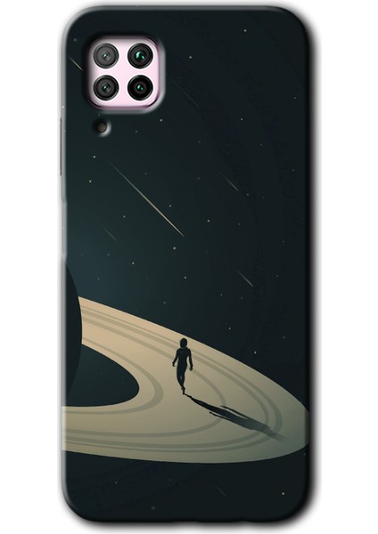 Huawei P40 Lite Kılıf Hd Desen Baskılı Arka Kapak + Temperli Cam - Space Planet