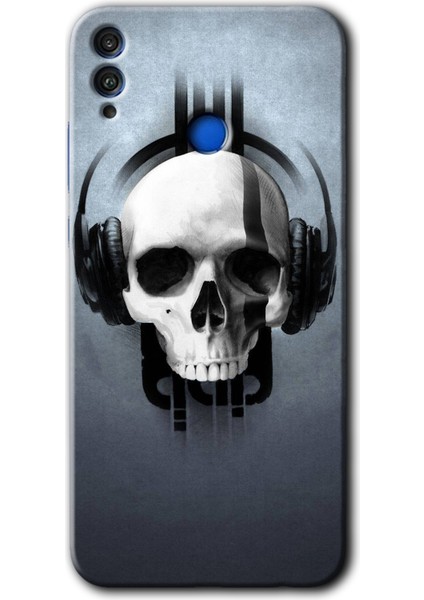Honor 8x Kılıf Hd Desen Baskılı Arka Kapak + Temperli Cam - Müzik Kurukafa
