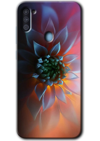 Samsung Galaxy A11 Kılıf Hd Desen Baskılı Arka Kapak + Temperli Cam - Çiçek Motif