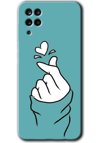 Samsung Galaxy A12 Kılıf Hd Desen Baskılı Arka Kapak + Temperli Cam - Mutluluk