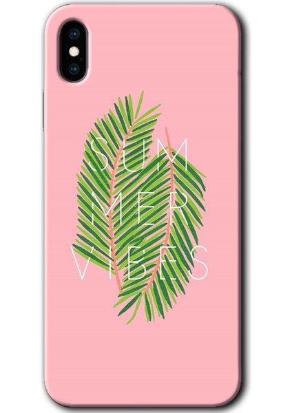 iPhone x Kılıf Hd Desen Baskılı Arka Kapak + Temperli Cam - Summer Vibes