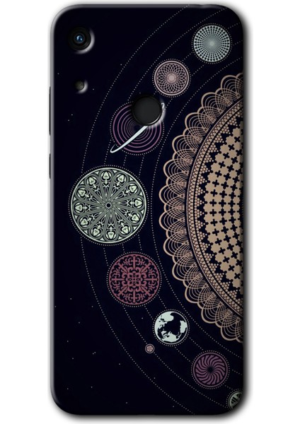 Huawei Y6S 2019 Kılıf Hd Desen Baskılı Arka Kapak + Temperli Cam - Gezegen Döngüsü