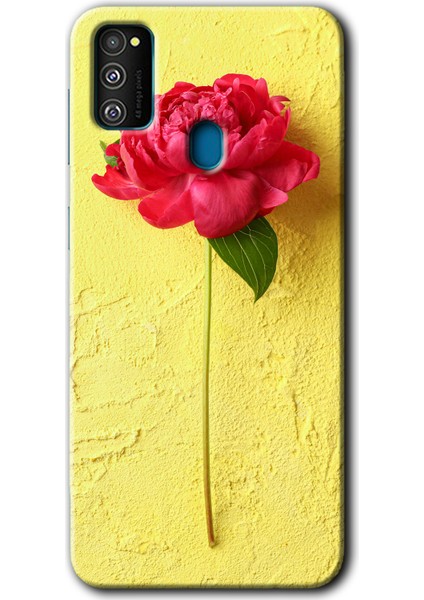 Samsung Galaxy M30S Kılıf Hd Desen Baskılı Arka Kapak + Temperli Cam - Kırmızı Gül fiyatları