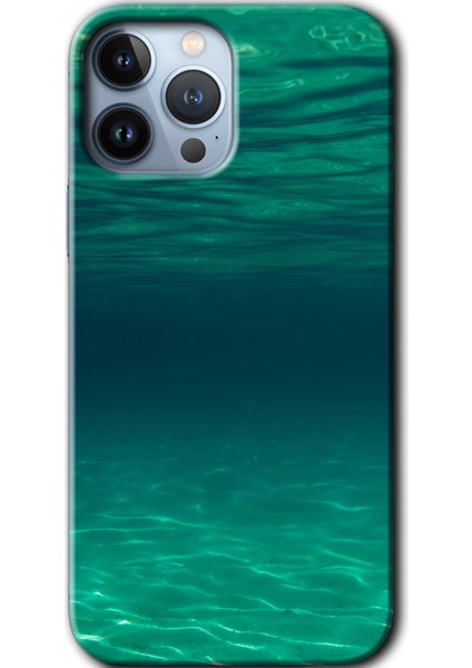 iPhone 13 Pro Max Kılıf Hd Desen Baskılı Arka Kapak + Temperli Cam - Derin Deniz