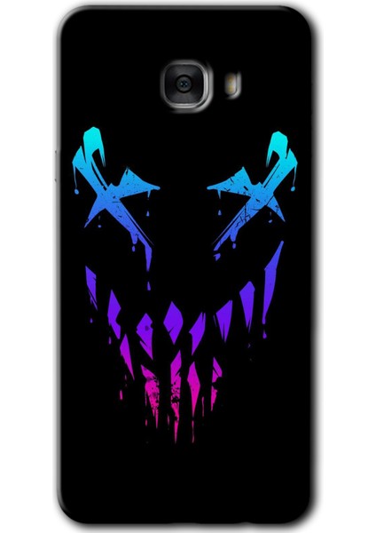 Samsung Galaxy C7 Kılıf Hd Desen Baskılı Arka Kapak + Temperli Cam - Çığlık