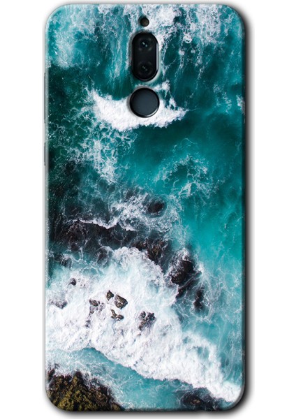 Huawei Mate 10 Lite Kılıf Hd Desen Baskılı Arka Kapak + Temperli Cam - Deniz Kıyısı