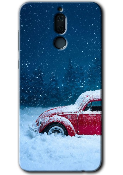 Huawei Mate 10 Lite Kılıf Hd Desen Baskılı Arka Kapak + Temperli Cam - Karlı Vosvos