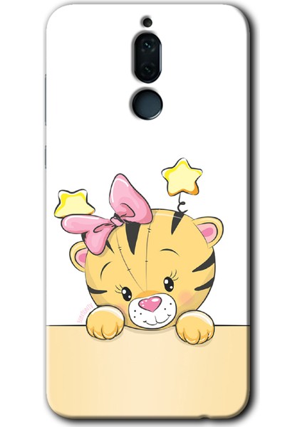 Huawei Mate 10 Lite Kılıf Hd Desen Baskılı Arka Kapak + Temperli Cam - Sevimli Kedi