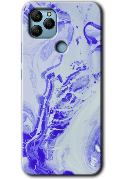 General Mobile Gm 22 Plus Kılıf Hd Desen Baskılı Arka Kapak + Temperli Cam - Cranny Liquid Wall
