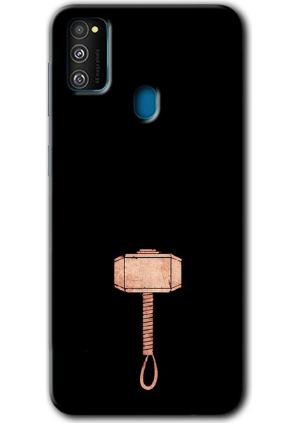 Samsung Galaxy M30S Kılıf Hd Desen Baskılı Arka Kapak + Temperli Cam - Thor Çekiç