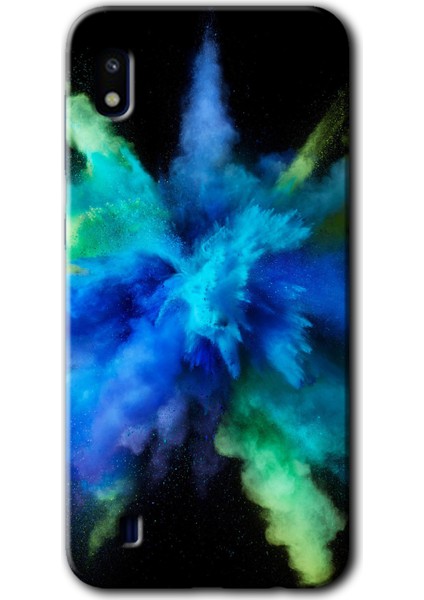 Samsung Galaxy A10 Kılıf Hd Desen Baskılı Arka Kapak + Temperli Cam - Karışım 1