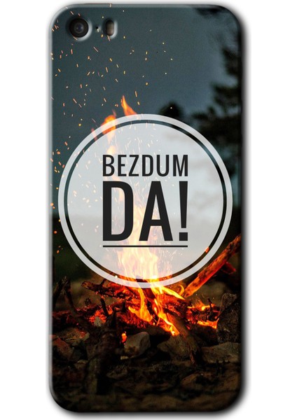 iPhone 5s Kılıf Hd Desen Baskılı Arka Kapak + Temperli Cam - Bezdum Da