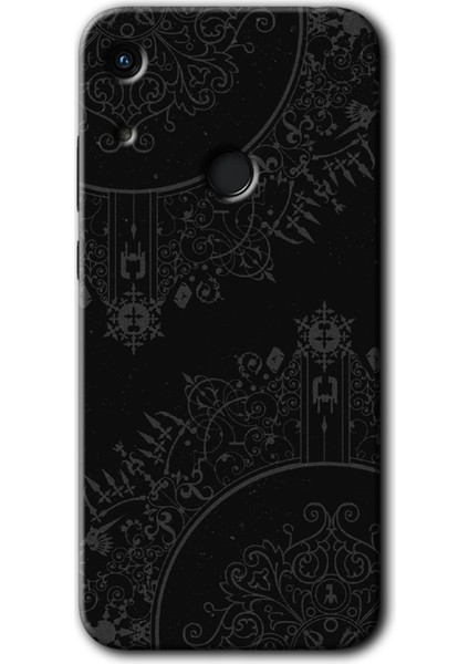 Honor 8A Kılıf Hd Desen Baskılı Arka Kapak + Temperli Cam - Siyah Mandala