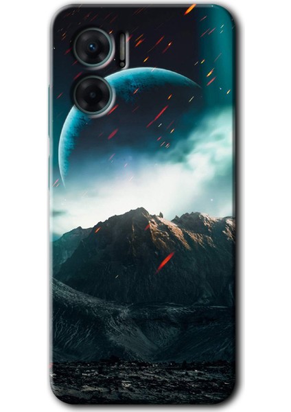 Xiaomi Redmi Note 11E Kılıf Hd Desen Baskılı Arka Kapak - Uzay Gökyüzü