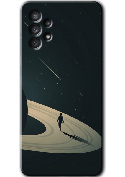 Samsung Galaxy A13 Kılıf Hd Desen Baskılı Arka Kapak + Temperli Cam - Space Planet