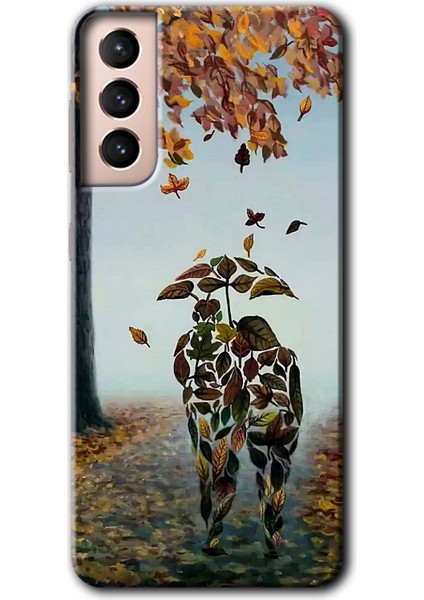 Samsung Galaxy S21 Kılıf Hd Desen Baskılı Arka Kapak + Temperli Cam - Doğadan Aşk