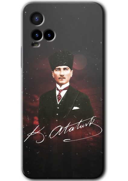 Vivo Y21 Kılıf Hd Desen Baskılı Arka Kapak - Kemal Atatürk