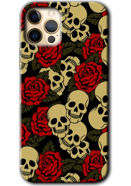 iPhone 11 Pro Max Kılıf Hd Desen Baskılı Arka Kapak + Temperli Cam - Kurukafa Aşk