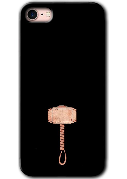 iPhone 8 Kılıf Hd Desen Baskılı Arka Kapak + Temperli Cam - Thor Çekiç