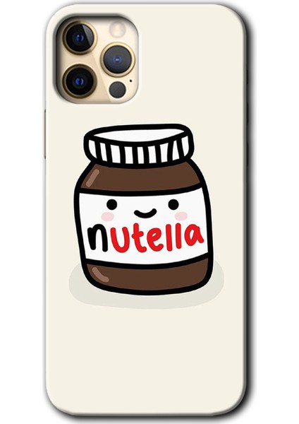 iPhone 11 Pro Max Kılıf Hd Desen Baskılı Arka Kapak + Temperli Cam - Nutella Aşkım