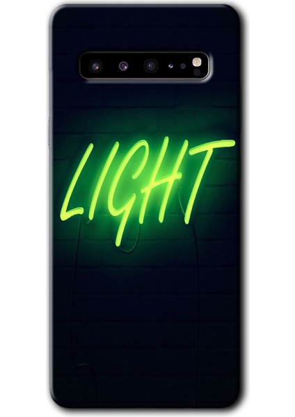 Samsung Galaxy S10 Plus Kılıf Hd Desen Baskılı Arka Kapak + Temperli Cam - Neon Inscription