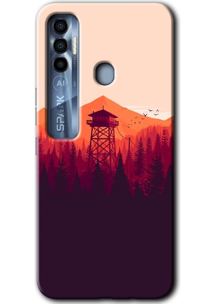 Tecno Spark 7 Pro Kılıf Hd Desen Baskılı Arka Kapak - Gözlem Kulesi
