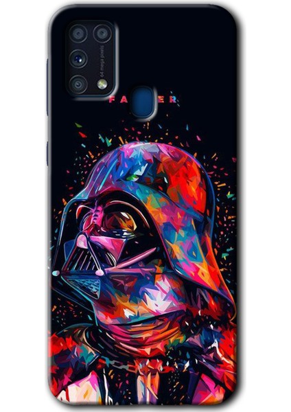 Samsung Galaxy M31 Kılıf Hd Desen Baskılı Arka Kapak + Temperli Cam - Father Vader