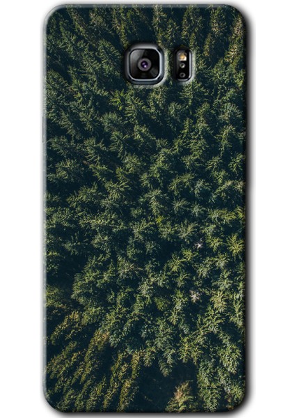 Samsung Galaxy Note 5 Kılıf Hd Desen Baskılı Arka Kapak + Temperli Cam - Çam Ağacı Ormanı