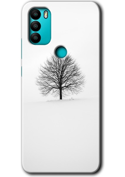General Mobile Gm 21 Plus Kılıf Hd Desen Baskılı Arka Kapak + Temperli Cam - Alone Tree