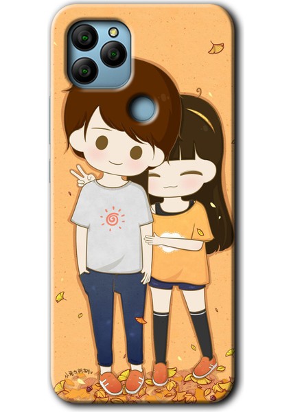 General Mobile Gm 22 Kılıf Hd Desen Baskılı Arka Kapak + Temperli Cam - Şıpsevdi Çift