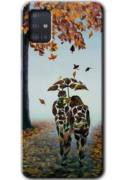 Samsung Galaxy A51 Kılıf Hd Desen Baskılı Arka Kapak + Temperli Cam - Doğadan Aşk