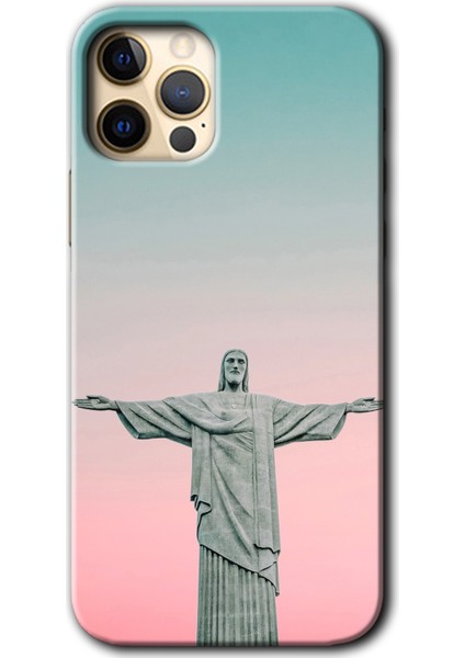 iPhone 12 Pro Kılıf Hd Desen Baskılı Arka Kapak + Temperli Cam - Rio