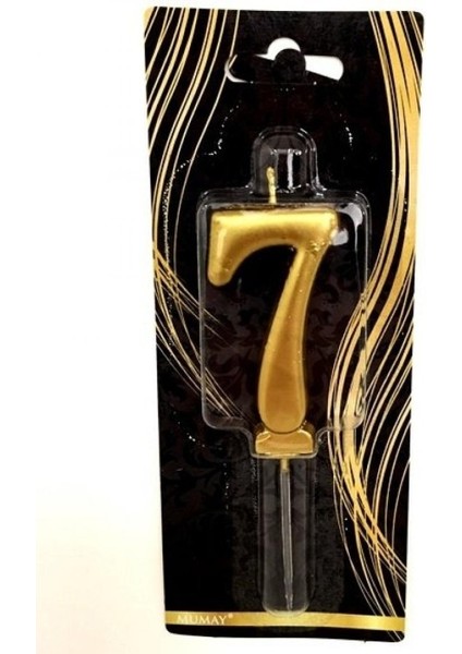 7 Yaş Gold Rakam Mum