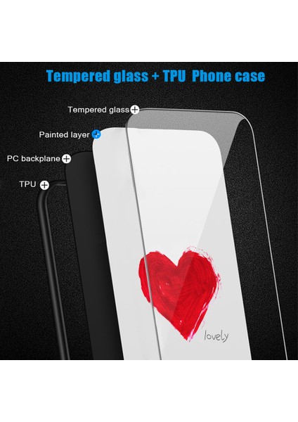Samsung Galaxy A54 5g Telefon Kapağı Desen Baskı Temperli Cam+Pc+Tpu Telefon Kılıfı (Yurt Dışından)
