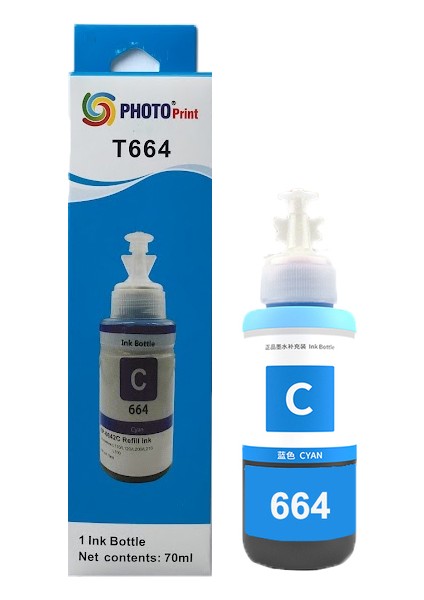 Epson Ecoprınt L355 664 T6642 Uyumlu Mavi Muadil Mürekkep 70 ml