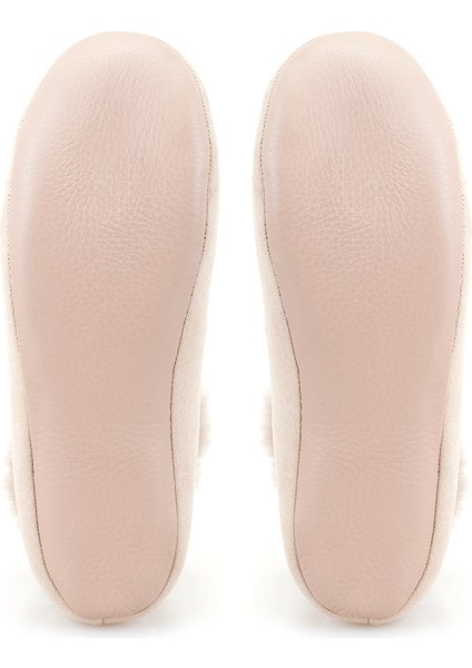 Bej Kadın Fluffy Yünlü Patik modelleri