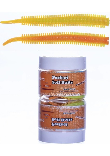 Pandora Perfect Soft Baits Sand Worm 7cm Kavanozlu Lemon And Orange