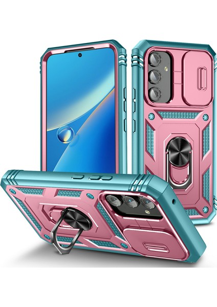 Samsung Galaxy A54 5g Pc Tpu Case Kickstand Şok Geçirmez Kapak Kart Yuvası, Lens Guard (Yurt Dışından)