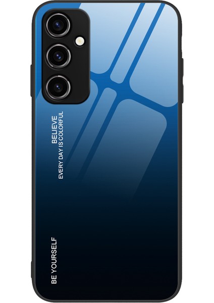 Samsung Galaxy A54 5g Için Gradyan Renkli Telefon Kılıfı, Temperli Cam + Pc + Tpu Anti-Kayma Telefon Kapağı (Yurt Dışından)