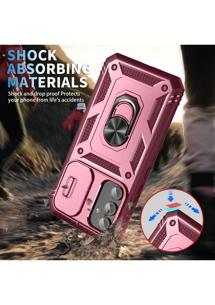Samsung Galaxy A54 5g Pc Tpu Case Kickstand Şok Geçirmez Kapak Kart Yuvası, Lens Guard (Yurt Dışından) fiyatları