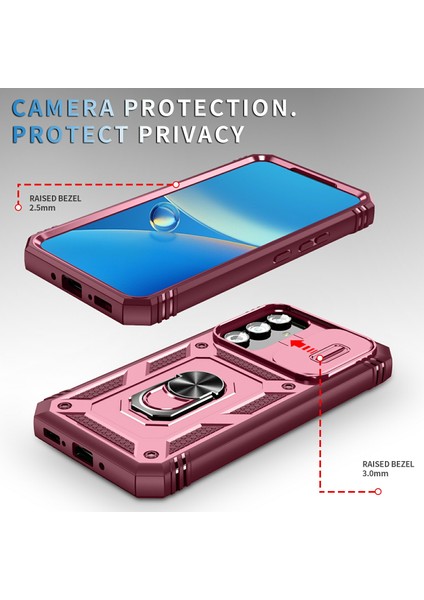 Samsung Galaxy A54 5g Pc Tpu Case Kickstand Şok Geçirmez Kapak Kart Yuvası, Lens Guard (Yurt Dışından) fırsatları