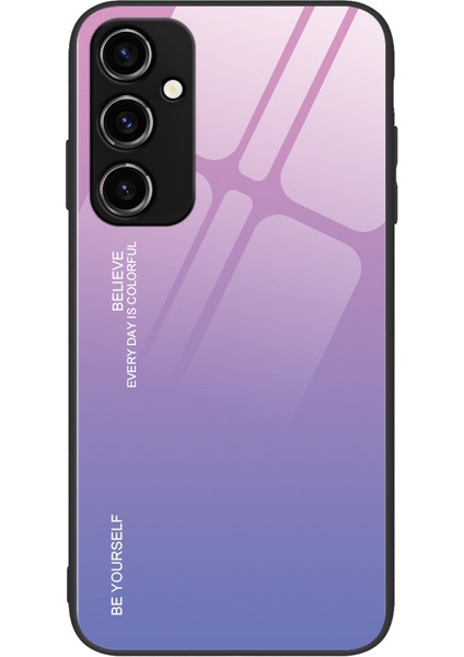 Samsung Galaxy A54 5g Için Gradyan Renkli Telefon Kılıfı, Temperli Cam + Pc + Tpu Anti-Kayma Telefon Kapağı (Yurt Dışından)