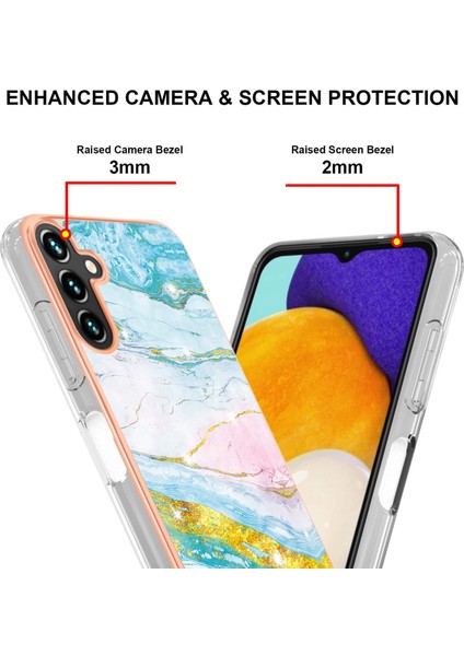 Samsung Galaxy A54 Için 5g Yb Imd Serisi-2 Parmak Izi Ücretsiz Mermer Desenli Telefon Kılıfı Yumuşak Tpu Elektrokaplama Çerçevesi Kabuk Imd Arka Kapak (Yurt Dışından)