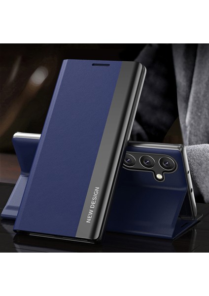 Samsung Galaxy A54 Için 5g Elektrapılaşma Pu Deri Telefon Kapağı Standı Manyetik Kapanma Anti-Slatch Akıllı Telefon Kılıfı (Yurt Dışından)